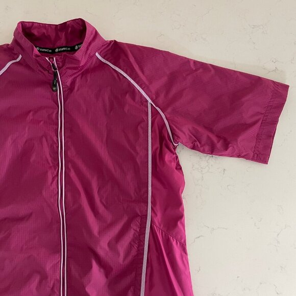 Sunice Weather SS Full Zip Mesh Lined Golf Jacket Dark Pink Soft Lavender Sz S - Picture 4 of 14